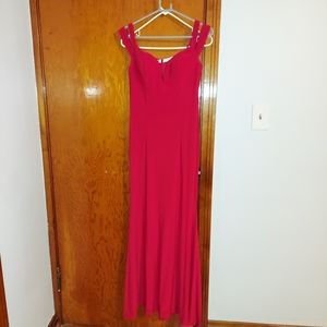 Off shoulder red maxi dress